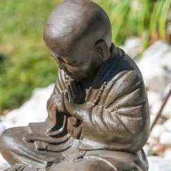Hot Wanda Collection Statue moine shaolin brun antique 40 cm