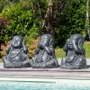 Wanda Collection Statues de bouddha sagesse patiné gris 40 cm* Statue Décorative