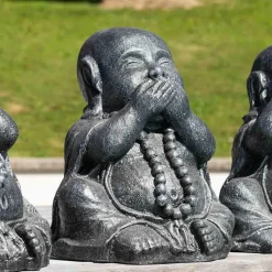 Wanda Collection Statues de bouddha sagesse patiné gris 40 cm* Statue Décorative