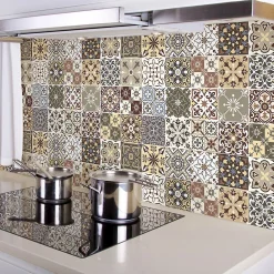 Ambiance Sticker Sticker Mural Carrelage adhésif Cuisine Salle de Bain - 24 STICKERS CARRELAGES AZULEJOS JAVIERNA - 24stickers15x15cm* Sticker Et Adhésif Décoratif