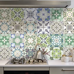 Ambiance Sticker Sticker Mural Carrelage adhésif Cuisine Salle de Bain - 24 STICKERS CARRELAGES AZULEJOS BIAGIO - 24stickers15x15cm* Sticker Et Adhésif Décoratif