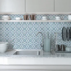 Ambiance Sticker Sticker Mural Carrelage adhésif Cuisine Salle de Bain - 24 STICKERS CARRELAGES AZULEJOS MESSINE - 24stickers15x15cm* Sticker Et Adhésif Décoratif