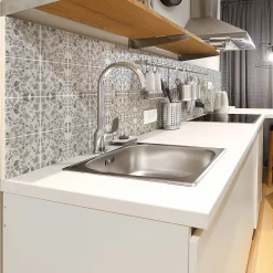 Hot Ambiance Sticker Sticker Mural Carrelage adhésif Cuisine Salle de Bain - 24 STICKERS CARRELAGES TERRAZZO BOSA - 24stickers15x15cm