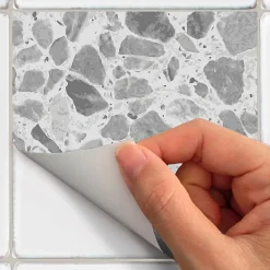 Hot Ambiance Sticker Sticker Mural Carrelage adhésif Cuisine Salle de Bain - 24 STICKERS CARRELAGES TERRAZZO BOSA - 24stickers15x15cm