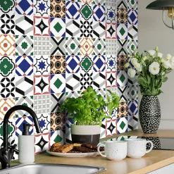 Hot Ambiance Sticker Sticker Mural Carrelage adhésif Cuisine Salle de Bain - 24 STICKERS CARRELAGES AZULEJOS FEBINA - 24stickers15x15cm