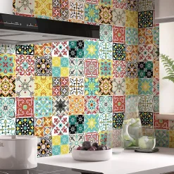 Sale Ambiance Sticker Sticker Mural Carrelage adhésif Cuisine Salle de Bain - 24 STICKERS CARREAUX DE CIMENT AZULEJOS FRIPINIO - 24stickers15x15cm