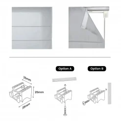 Best Storesdeco Store Bateau, Plissé Tamisant pour Fenêtres Et Portes Gris 105x250 cm