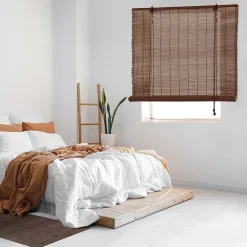 Clearance Storesdeco Store Enrouleur en Bambou Brun escuro 120 x 175 cm