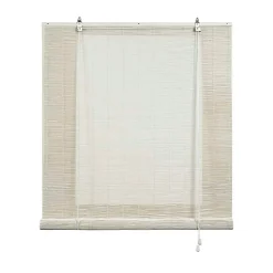 Clearance Storesdeco Store Enrouleur en Bambou Blanc 90 x 175 cm