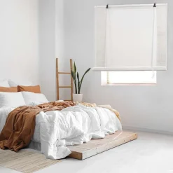 Clearance Storesdeco Store Enrouleur en Bambou Blanc 90 x 175 cm