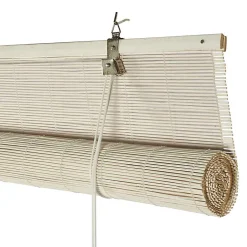 Best Storesdeco Store Enrouleur en Bambou Blanc 120 x 175 cm