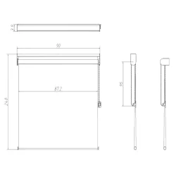 Best GoodHome Store enrouleur jour / nuit sans perçage Brize blanc chiné l.90 x H.240cm