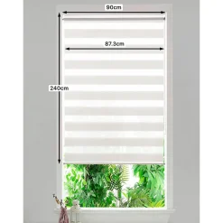 Best GoodHome Store enrouleur jour / nuit sans perçage Brize blanc chiné l.90 x H.240cm