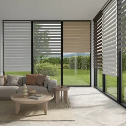 Best GoodHome Store enrouleur jour / nuit sans perçage Brize blanc chiné l.90 x H.240cm