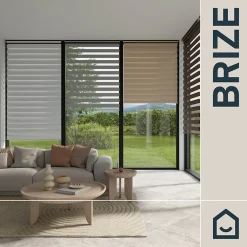 Best GoodHome Store enrouleur jour / nuit sans perçage Brize blanc chiné l.90 x H.240cm