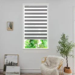 Best GoodHome Store enrouleur jour / nuit sans perçage Brize gris chiné l.90 x H.240cm