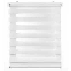 Best Storesdeco Store Enrouleur Jour Nuit Drop double tissage Blanc 160 x 180 cm