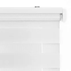 Best Storesdeco Store Enrouleur Jour Nuit Drop double tissage Blanc 160 x 180 cm