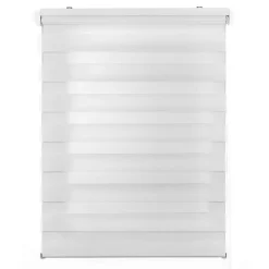 Best Storesdeco Store Enrouleur Jour Nuit Drop double tissage Blanc 160 x 180 cm