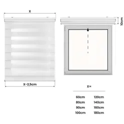 Best Storesdeco Store Enrouleur Jour Nuit Drop double tissage Blanc 160 x 180 cm