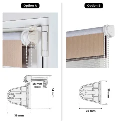 Best Storesdeco Store Enrouleur Jour Nuit sans perçage EasyFix Blanc-gris-beige 75 x 180 cm