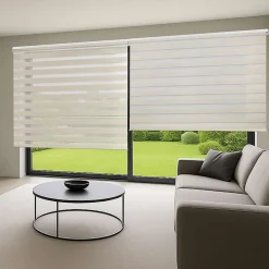 Best Storesdeco Store Enrouleur Jour Nuit Drop double tissage Lin 160 x 180 cm