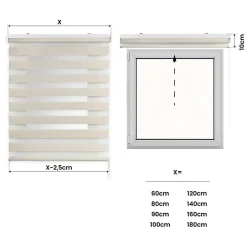 Best Storesdeco Store Enrouleur Jour Nuit Drop double tissage Lin 160 x 180 cm