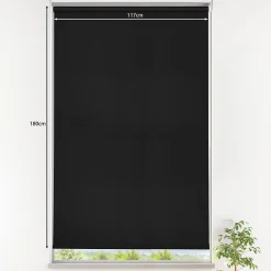 Best GoodHome Store enrouleur occultant sans perçage Boreas 2 noir l.120 x H.180cm