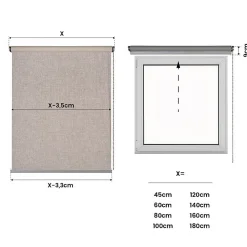 Best Storesdeco Store Enrouleur Occultant Installation Facile avec Finitions en Aluminium de Qualité Supérieure Beige 140 x 250 cm