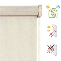 Clearance Storesdeco Store enrouleur screen premium en tissu technique, alu, tube renforcé 38 mm, haute qualité Beige 80x250 cm