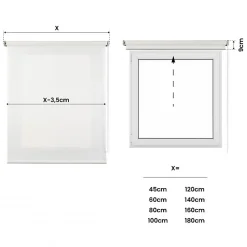 Clearance Storesdeco Store Enrouleur Tamisant Lisse pour Fenêtres et Portes Blanc 45x180 cm