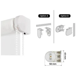 Clearance Storesdeco Store Enrouleur Tamisant Lisse pour Fenêtres et Portes Blanc 45x180 cm