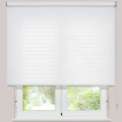 Viewtex Store Enrouleur Tamisant Pasodoble Blanc et Marron 90 X 250cm ,* Store Enrouleur Tamisant