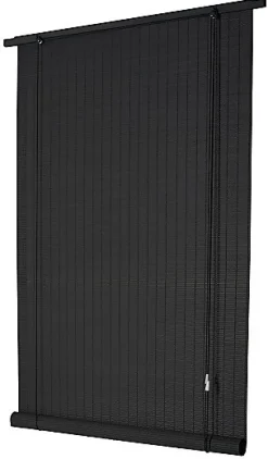 Ballauff Store enrouleur tamisant bois tissé int/ext gris anthracite H.180 x 80cm Ballauf* Store Enrouleur Tamisant