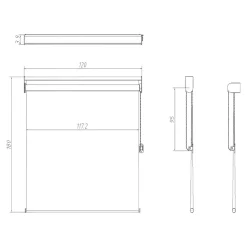 Best GoodHome Store enrouleur voile sans perçage Flasor blanc cassé l.120 x H.180cm