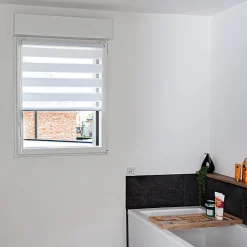 Best Volet-Moustiquaire Store Jour Nuit L 72 cm x H 150 cm blanc sans perçage