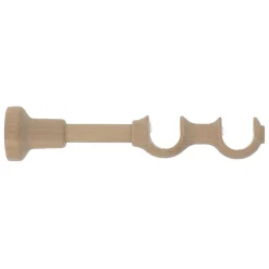 Clearance GoodHome Support double tringle à rideau à percer Symi bois de frêne beige Ø28mm