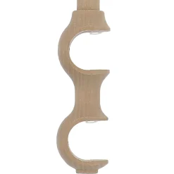 Clearance GoodHome Support double tringle à rideau à percer Symi bois de frêne beige Ø28mm