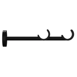 Clearance GoodHome Support double tringle à rideau à percer Araxos métal noir Ø19/28mm