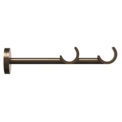 Sale GoodHome Support double tringle à rideau à percer Kozani métal marron Ø19mm