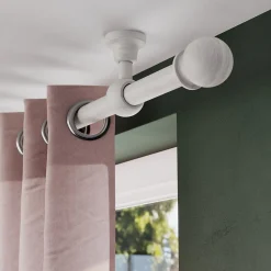 Clearance GoodHome Support oeil tringle à rideau fixation plafond Chalki bois de frêne blanc Ø28mm