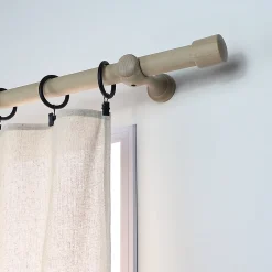 Best Mobois Support ouvert tringle à rideau bois de hêtre chêne Ø28mm