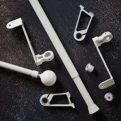 Best GoodHome Support pour barre à rideau pour fenêtre encastrée blanc mat Ikaria