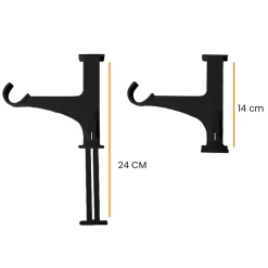 Best Maison Déco Support sans perçage, Tringle à  rideau, Coffre de Volet Roulant, Noir, Extensible 14 à  24 cm, D.20 à  28 mm