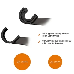 Best Maison Déco Support sans perçage, Tringle à  rideau, Coffre de Volet Roulant, Noir, Extensible 14 à  24 cm, D.20 à  28 mm