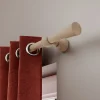Discount GoodHome Support tringle à rideau court à percer Chalki bois de frêne beige Ø28mm