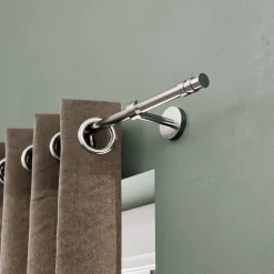 Sale GoodHome Support tringle à rideau court à percer Athens métal gris chromé Ø16mm