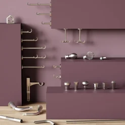 Discount GoodHome Support tringle à rideau extra court à percer Athens métal gris chromé Ø19mm