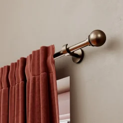 Best GoodHome Support tringle à rideau extra court à percer Kozani métal marron Ø19mm