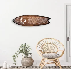Déclina Surfboard imprimé, planche de surf déco, déco murale, planche déco, Planche de surf déco Cool Wave, 100x30 cm* Objet Décoratif Mural